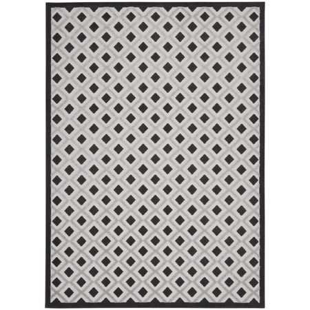 Palacedesigns 7 x 10 ft. Black White Gray Indoor & Outdoor Area Rug PA2627596